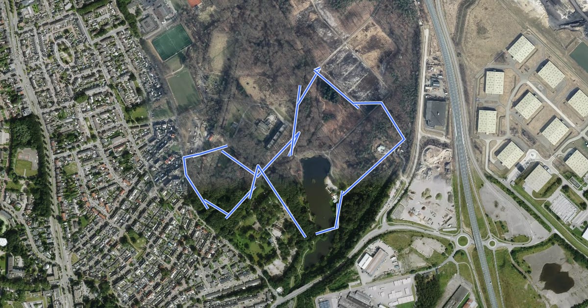 Маршрут Schutterspark korte route на спутниковом снимке
