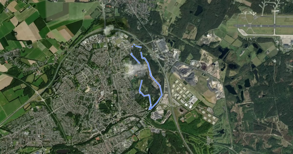 Маршрут Schutterspark vijver route на спутниковом снимке