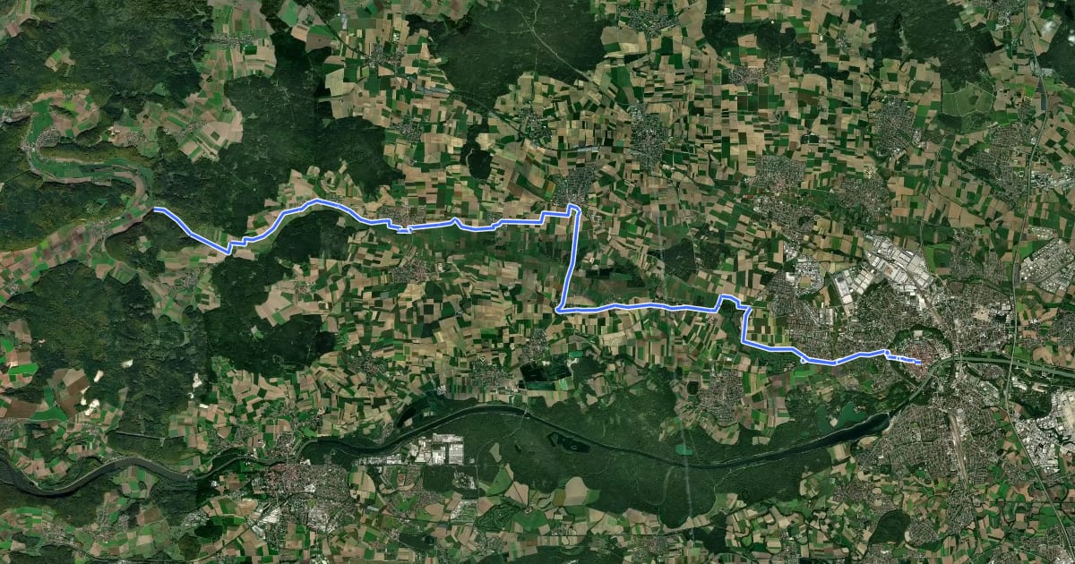 Маршрут Schuttertal-Radweg на спутниковом снимке