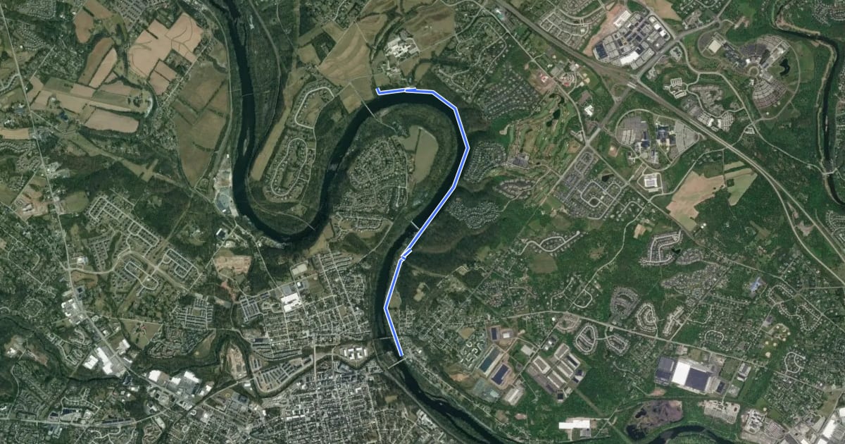 Маршрут Schuylkill East Trail на спутниковом снимке