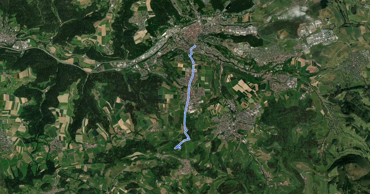 Маршрут Schwäbisch Gmünd-Rechberg на спутниковом снимке