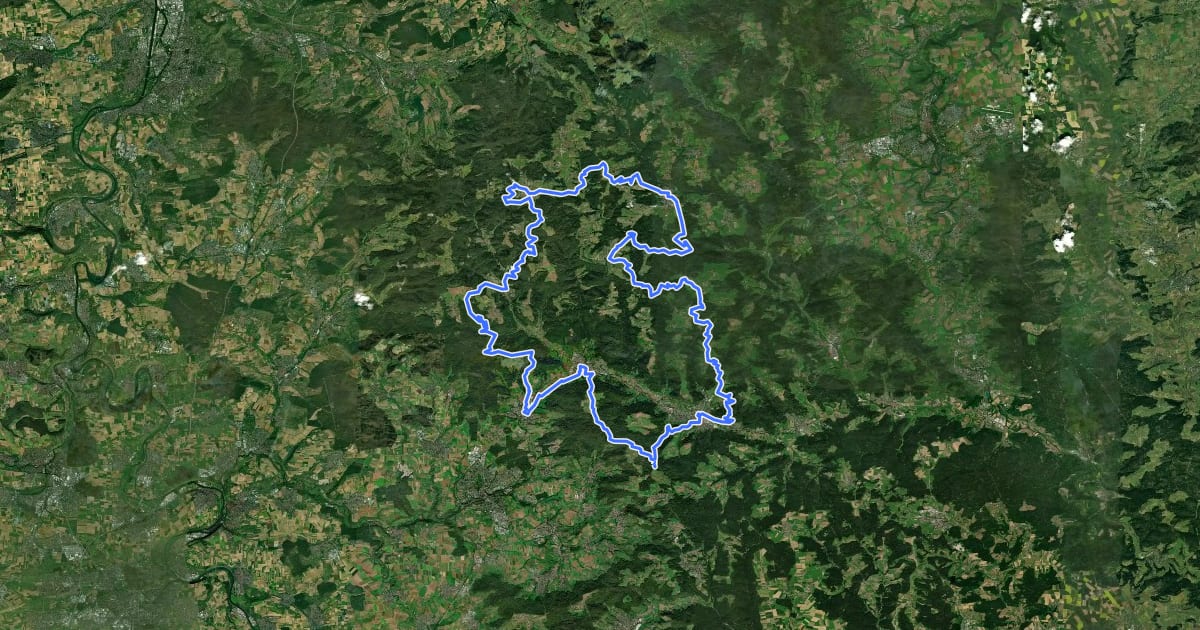 Маршрут Schwäbischer-Wald-Weg на спутниковом снимке