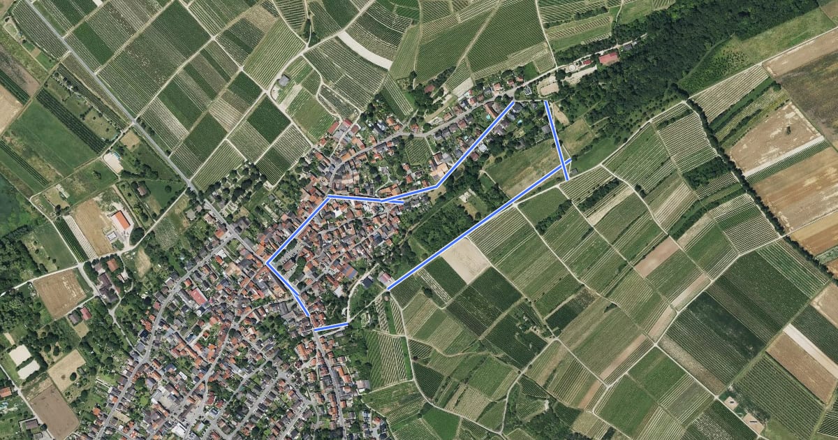 Маршрут Schwabenheim: 1 Flutgraben на спутниковом снимке