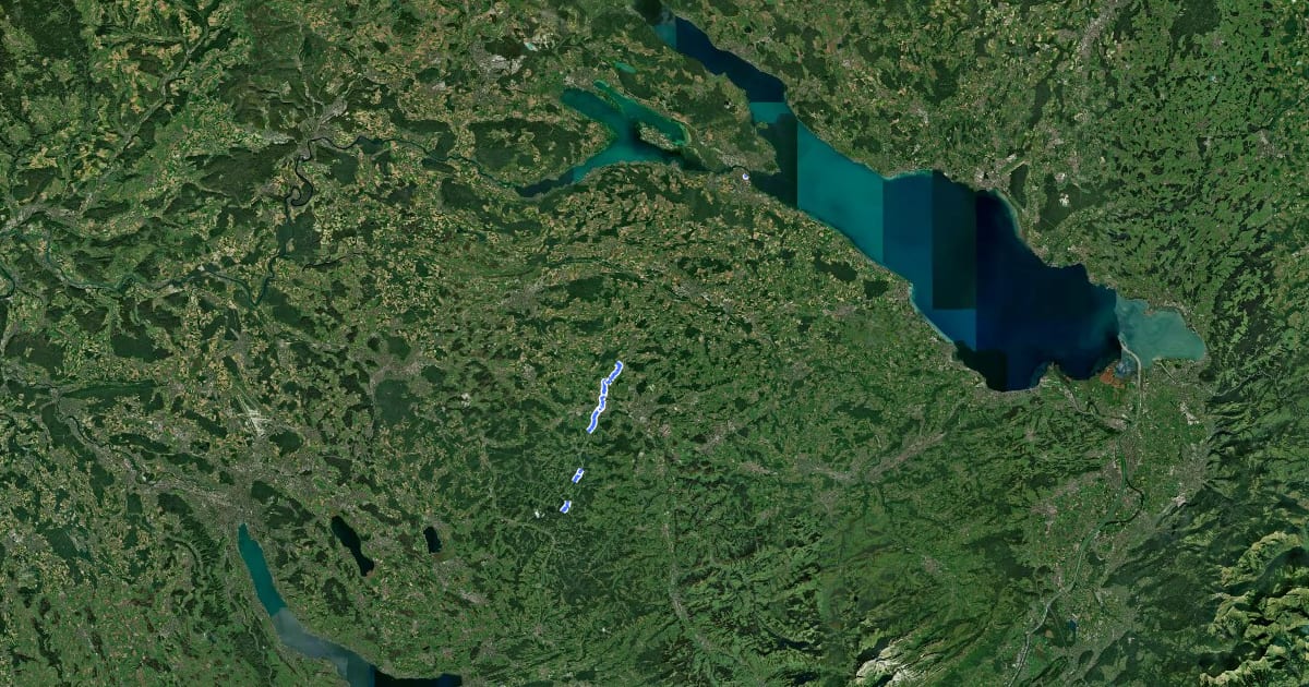 Маршрут Schwabenweg на спутниковом снимке