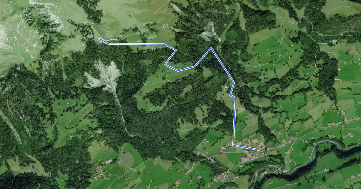 Маршрут Schwadrei - Oberwil на спутниковом снимке