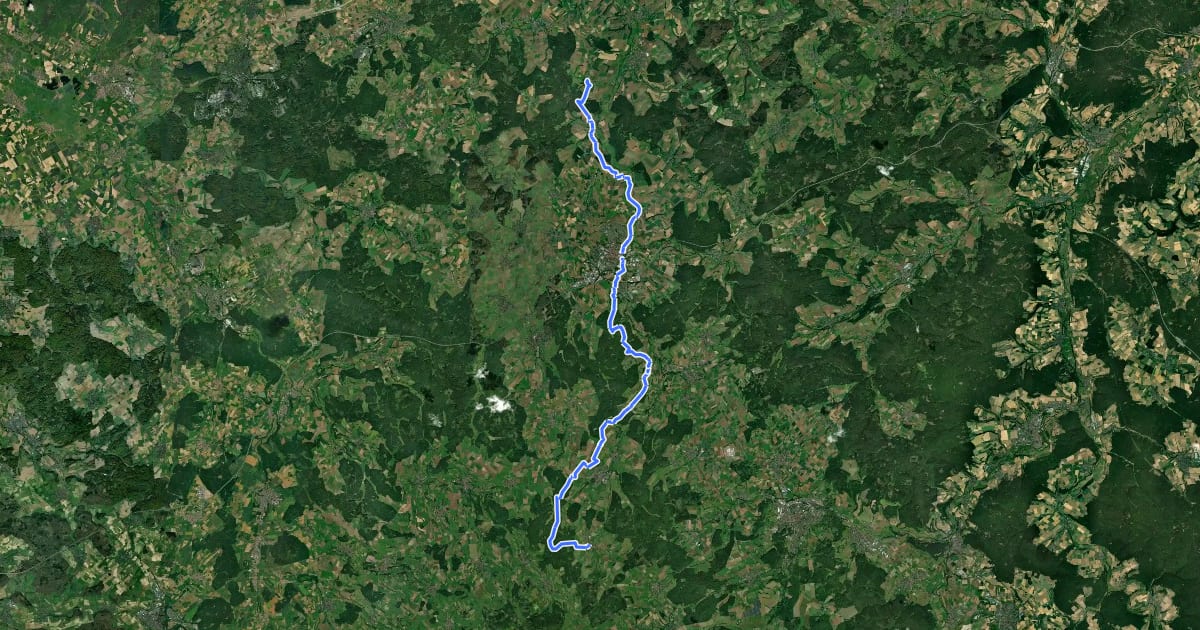 Маршрут Schwalmhöhenweg на спутниковом снимке