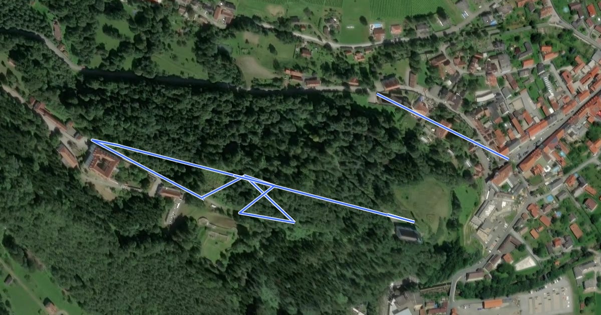 Маршрут Schwanberg Kraftweg на спутниковом снимке