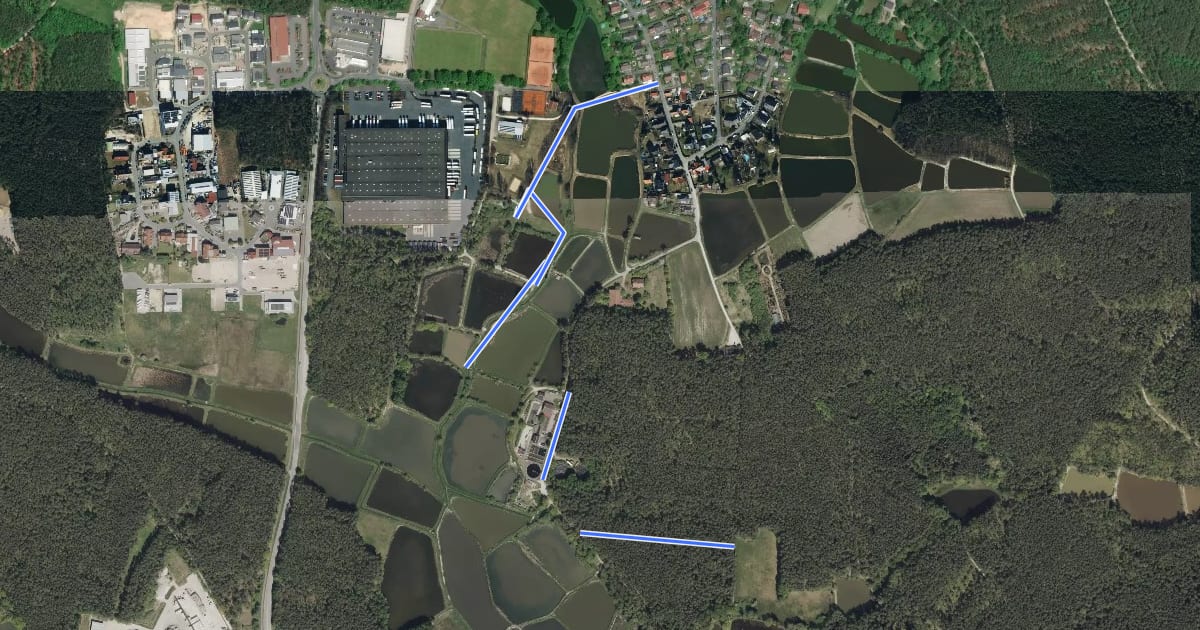 Маршрут Schwanenweg на спутниковом снимке