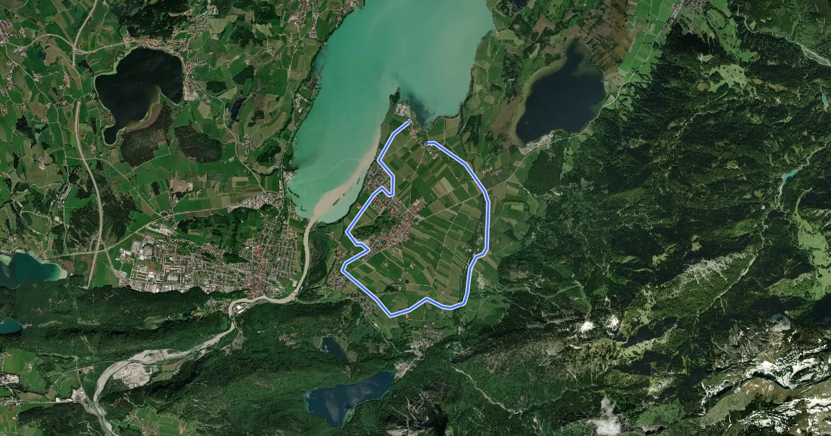 Маршрут Schwangau Runde на спутниковом снимке