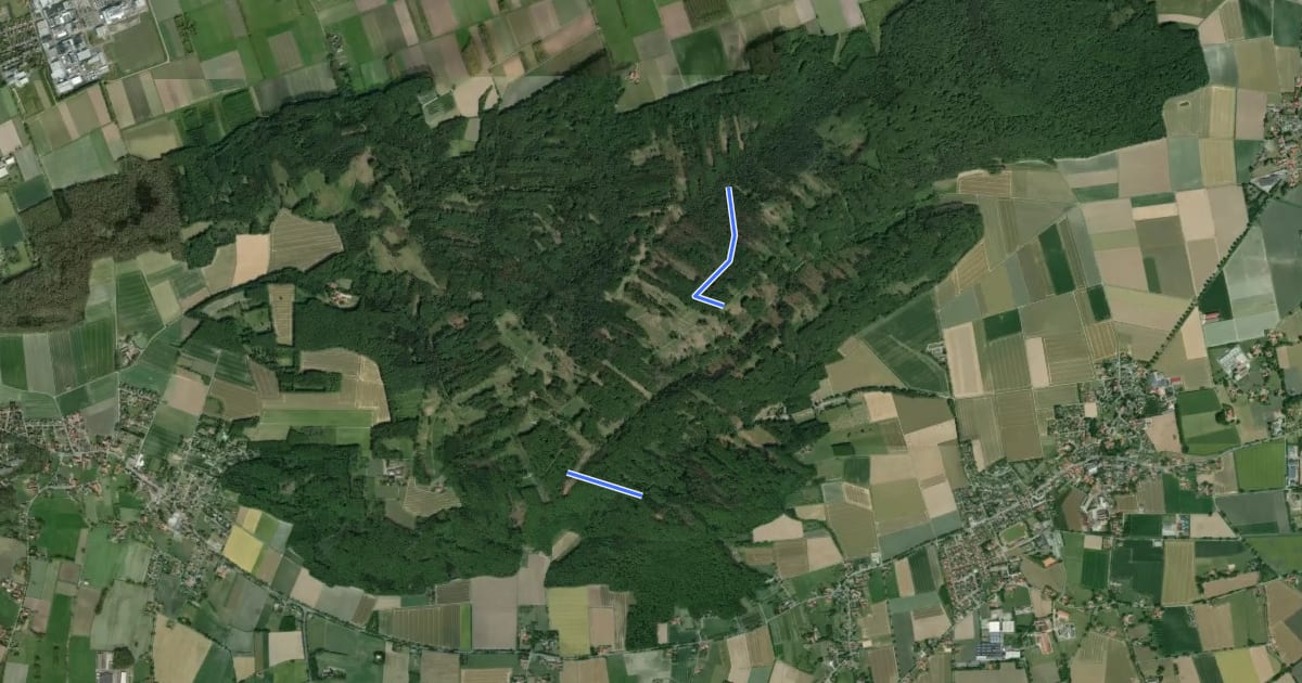 Маршрут Schwarz gestrichelte Route- Stemweder Berg на спутниковом снимке