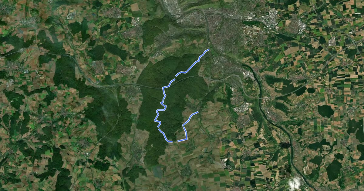 Маршрут Schwarz: Wü-Steinbachtal - Reichenberg на спутниковом снимке