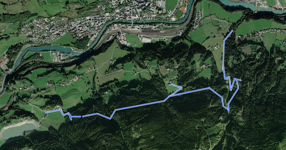 Маршрут Schwarzach Höhenweg на спутниковом снимке