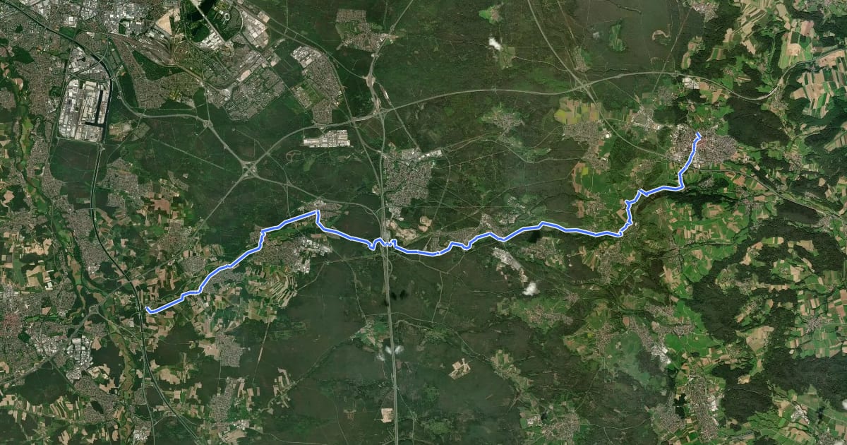 Маршрут Schwarzachtalweg на спутниковом снимке