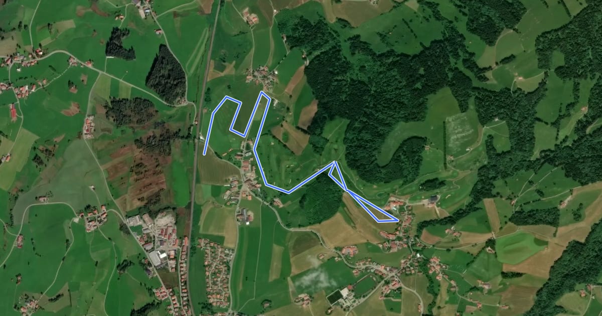 Маршрут Schwarzenbach Loipe на спутниковом снимке