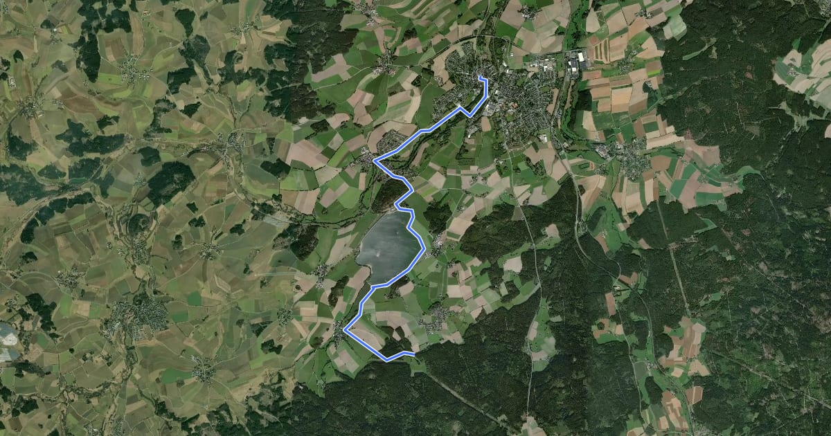 Маршрут Schwarzenbach/Saale - Hallerstein на спутниковом снимке