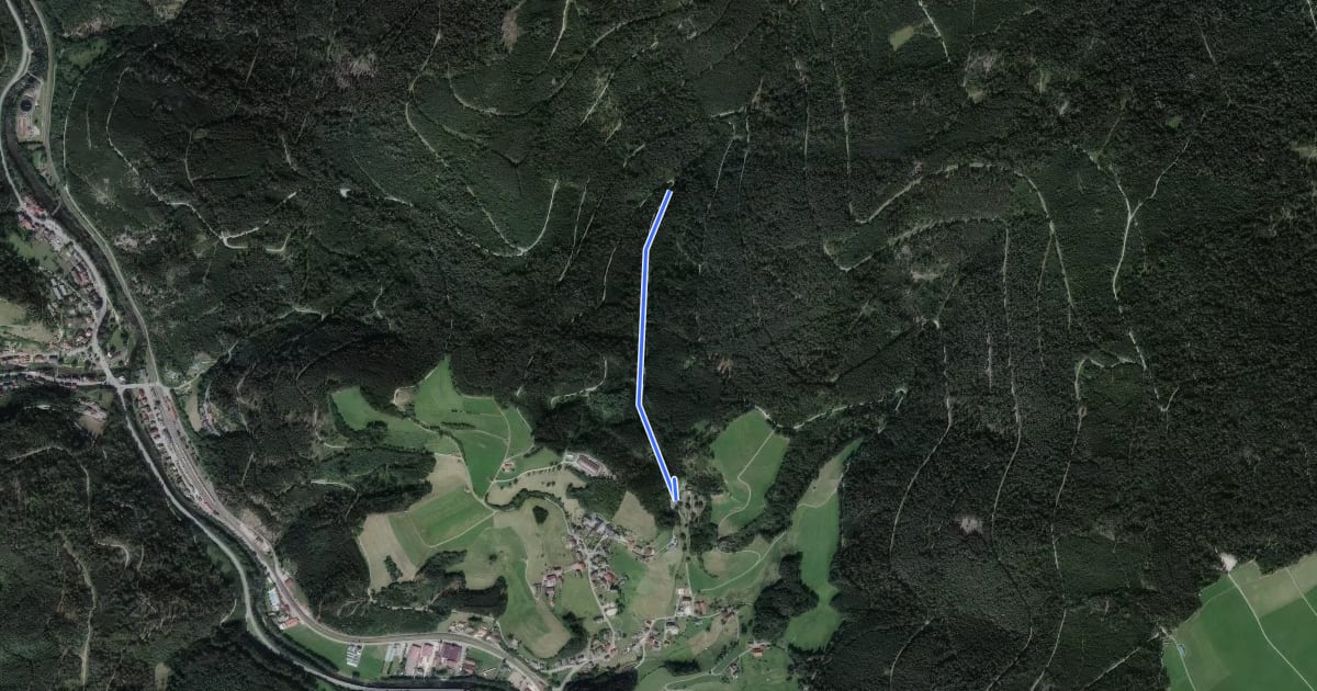 Маршрут Schwarzenbachquelle - Schwarzenberg Friedhof на спутниковом снимке