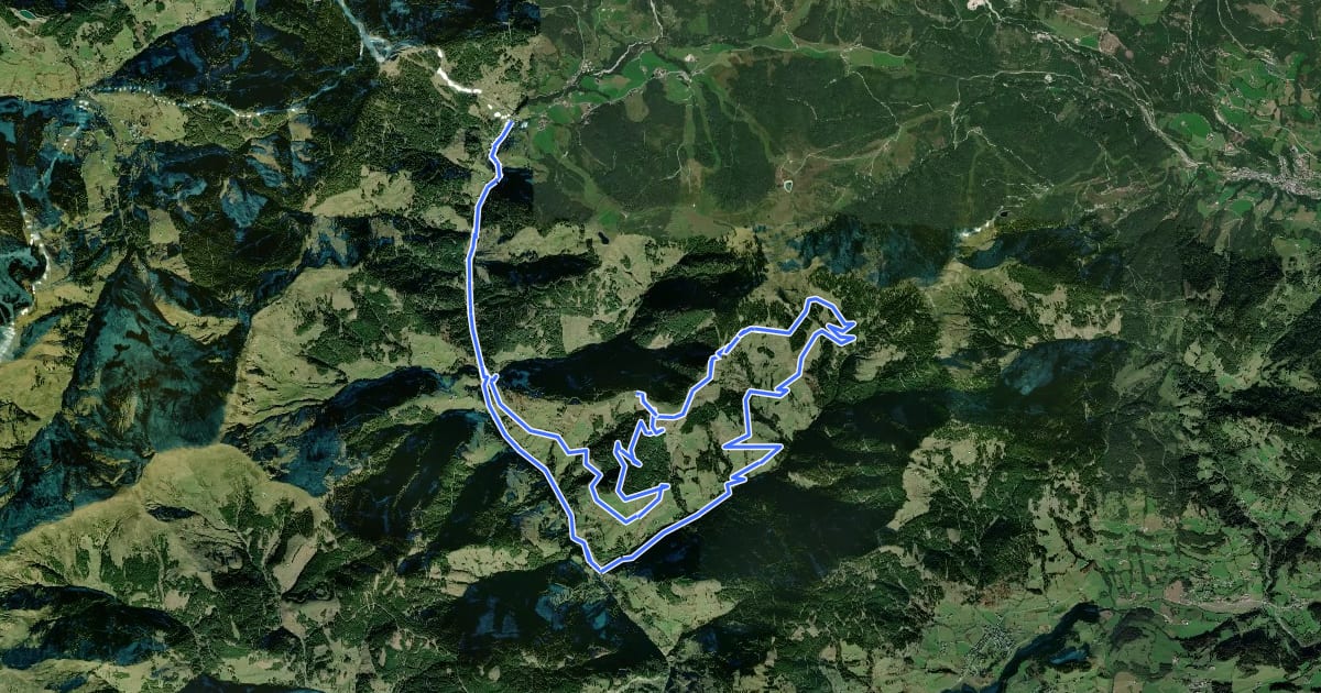 Маршрут Schwarzenbachtal Runde на спутниковом снимке