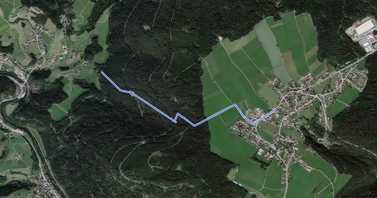 Маршрут Schwarzenberg - Besenfeld на спутниковом снимке