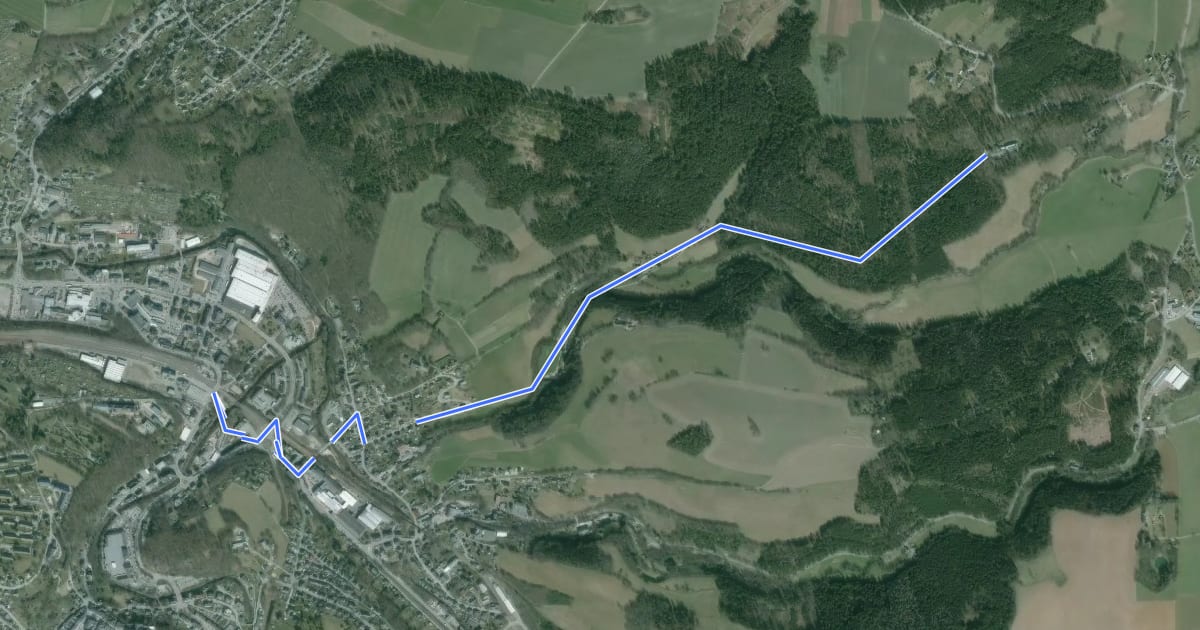 Маршрут Schwarzenberg Bhf - Köhlerhütte на спутниковом снимке