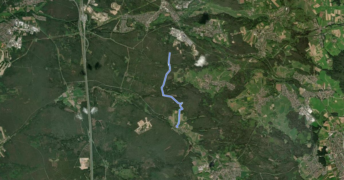 Маршрут Schwarzenbruck Wanderweg на спутниковом снимке