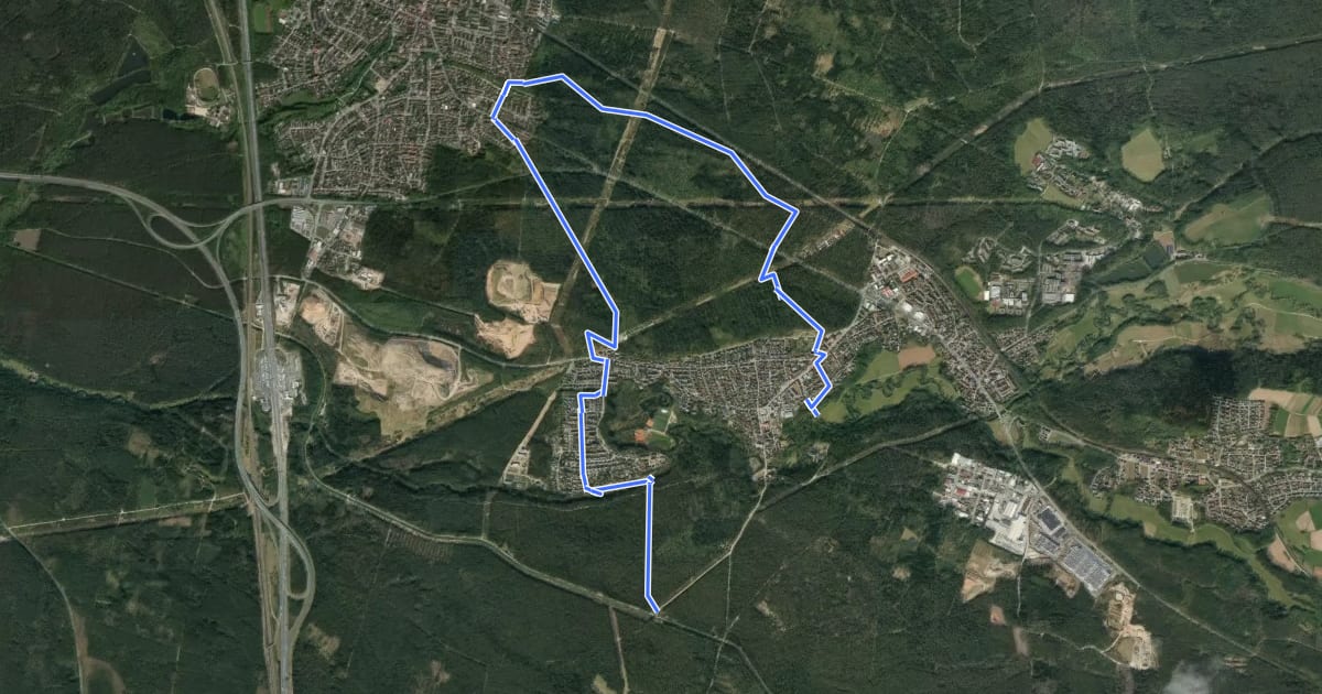 Маршрут Schwarzenbruck Wanderweg No.1 на спутниковом снимке