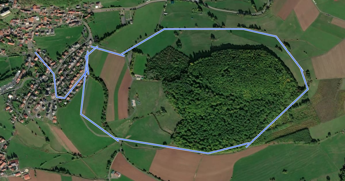 Маршрут Schwarzenfels - Rundweg Eschenberg на спутниковом снимке