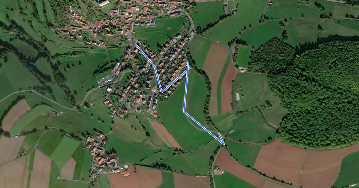 Маршрут Schwarzenfels - Rundweg Schneefeld/Heuberg на спутниковом снимке