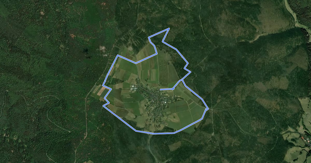 Маршрут Schwarzer Fuchs, Rundwanderweg Heinrichsthal на спутниковом снимке