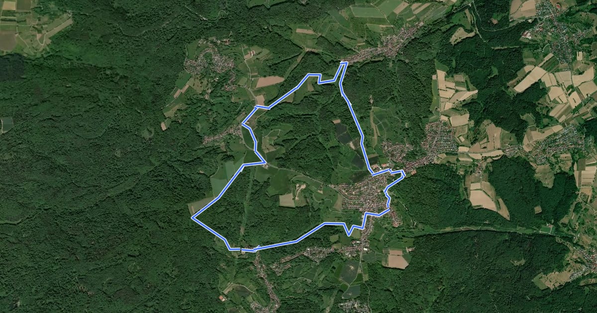 Маршрут Schwarzer Fuchs, Rundwanderweg Sternberg на спутниковом снимке
