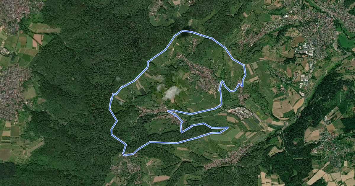 Маршрут Schwarzer Keiler, Rundwanderweg Hohl на спутниковом снимке