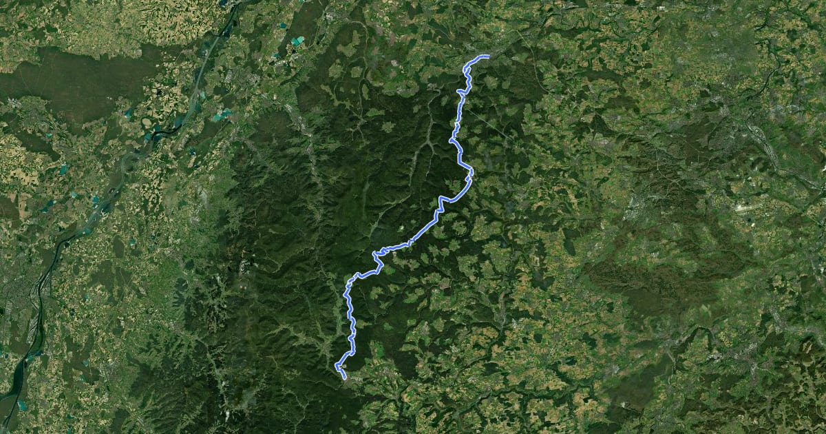 Маршрут Schwarzwälder Höhenradweg Mitte на спутниковом снимке