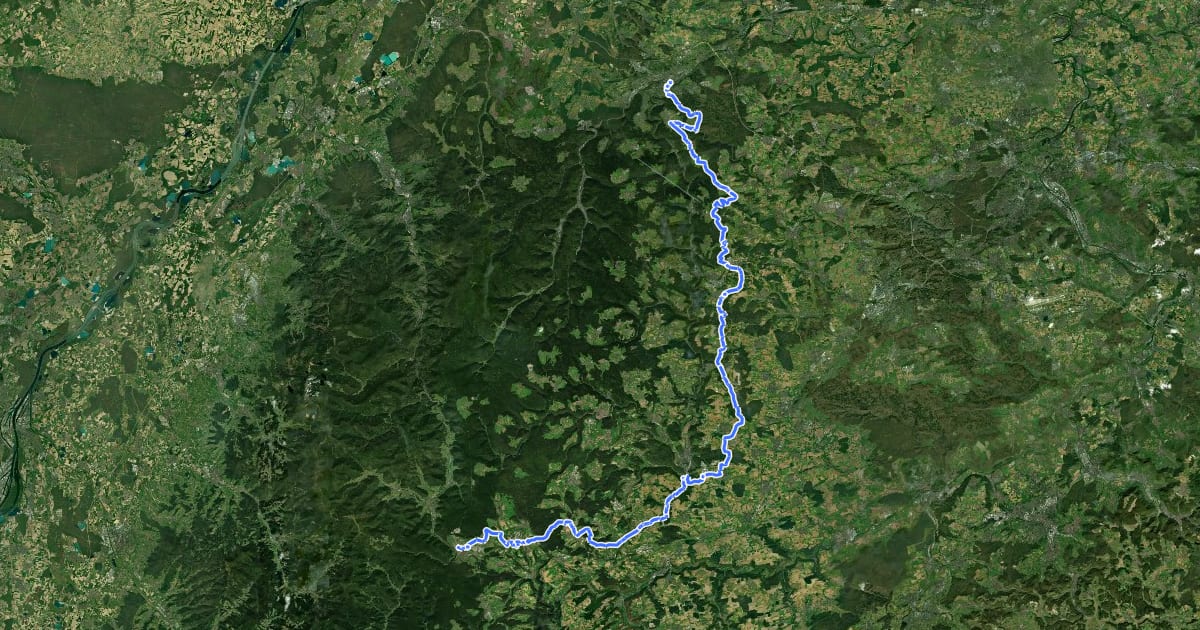 Маршрут Schwarzwälder Höhenradweg Ost на спутниковом снимке