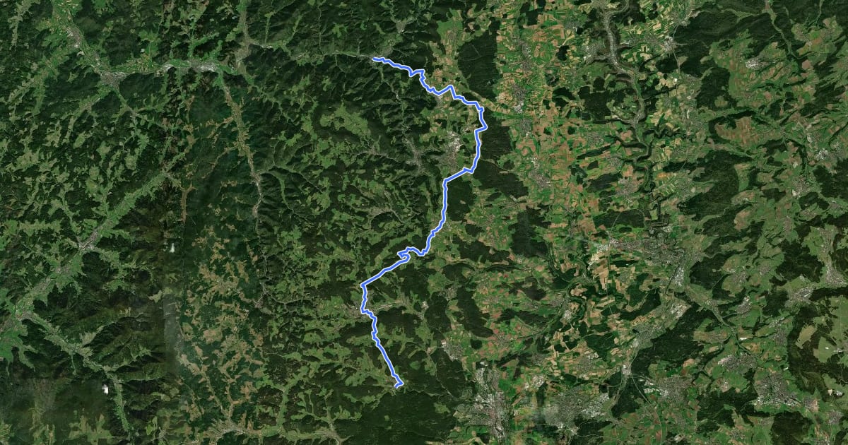 Маршрут Schwarzwaldrand-Pilgerweg на спутниковом снимке