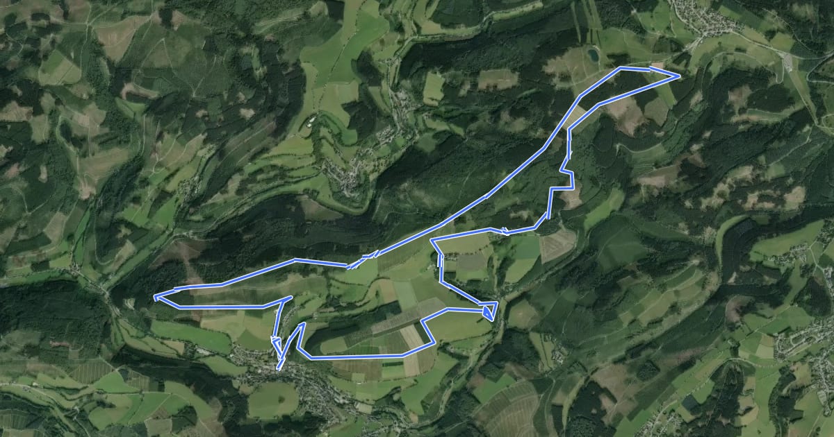 Маршрут Schwedensteig - Heidenstraße на спутниковом снимке