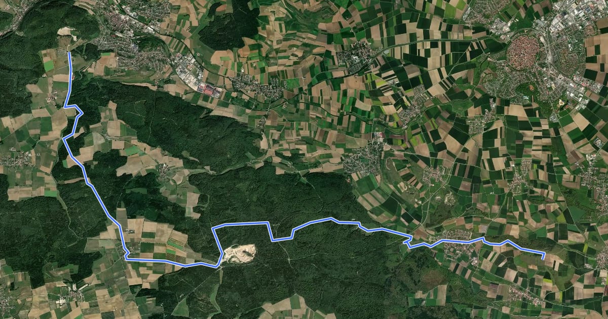 Маршрут Schwedenweg на спутниковом снимке