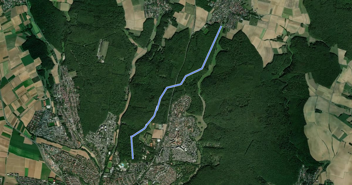 Маршрут Schweinfurt - Fichtenbusch на спутниковом снимке