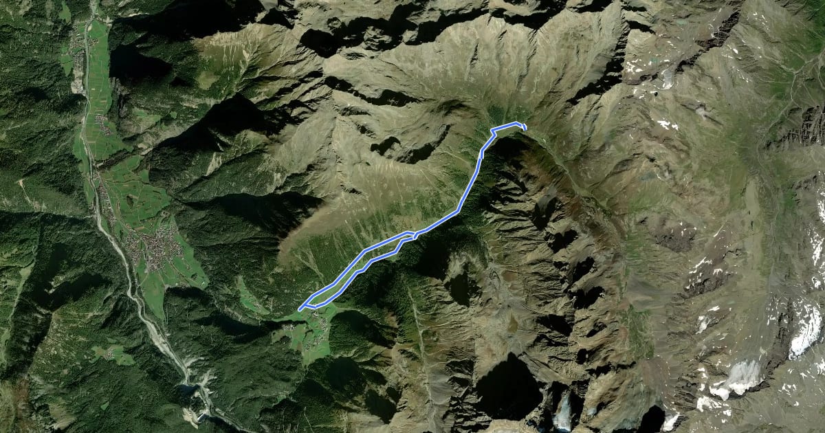 Маршрут Schweinfurter Hütte на спутниковом снимке
