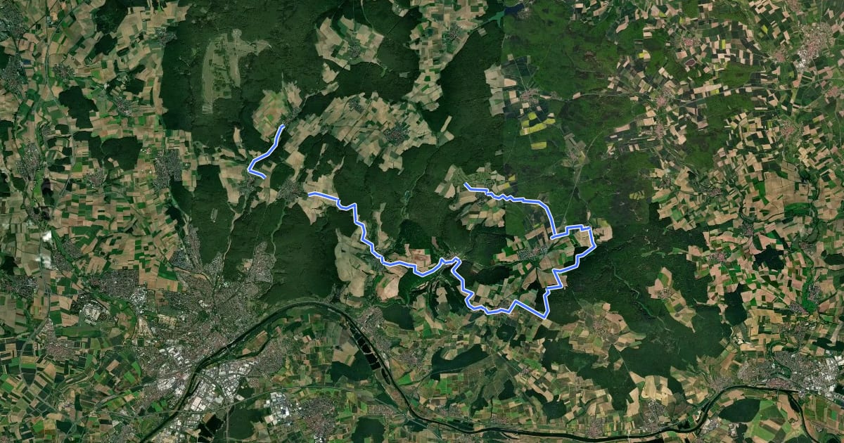 Маршрут Schweinfurter OberLand-Tour 1 на спутниковом снимке