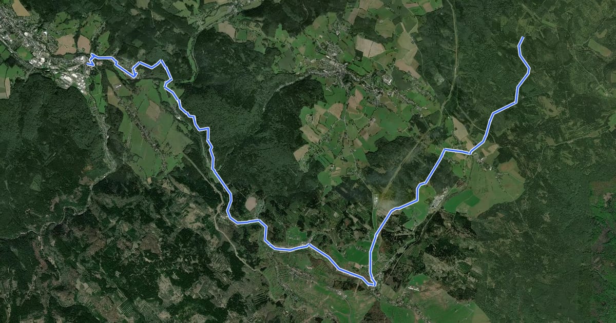 Маршрут Schweinitztalwanderweg на спутниковом снимке