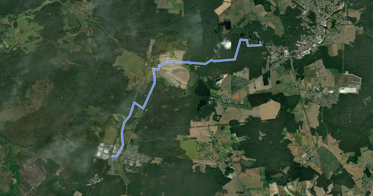 Маршрут Schwepnitz - Waldbad Bernsdorf на спутниковом снимке