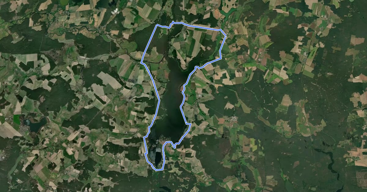 Маршрут Schwielochsee-Radweg на спутниковом снимке