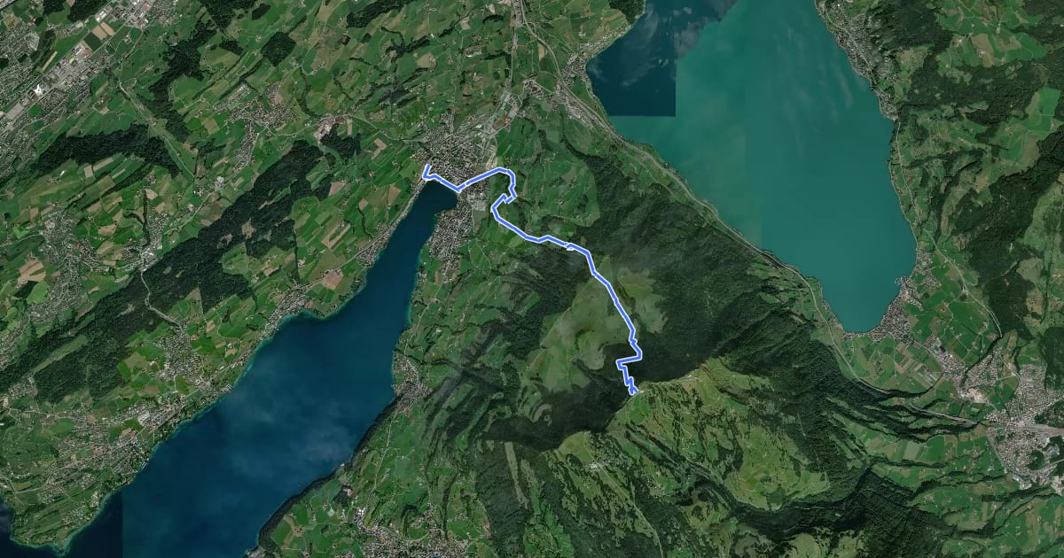 Маршрут Schwyzer Höhenweg - Etappe 1 на спутниковом снимке