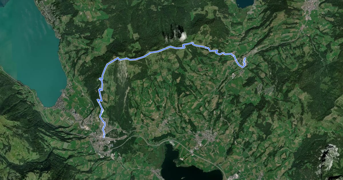 Маршрут Schwyzer Höhenweg - Etappe 3 на спутниковом снимке