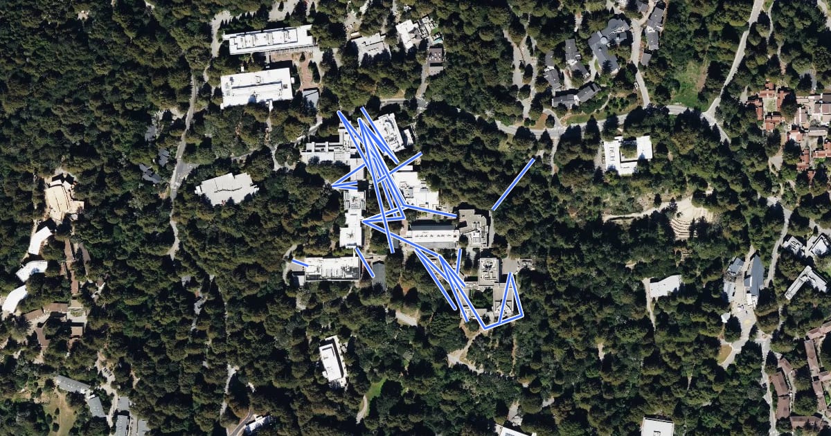 Маршрут Science Hill wheelchair accessibility на спутниковом снимке