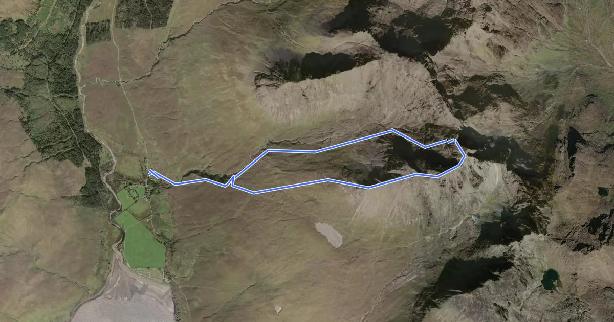 Маршрут Scurr Dearg & Inaccessible Pinnacle Trail на спутниковом снимке