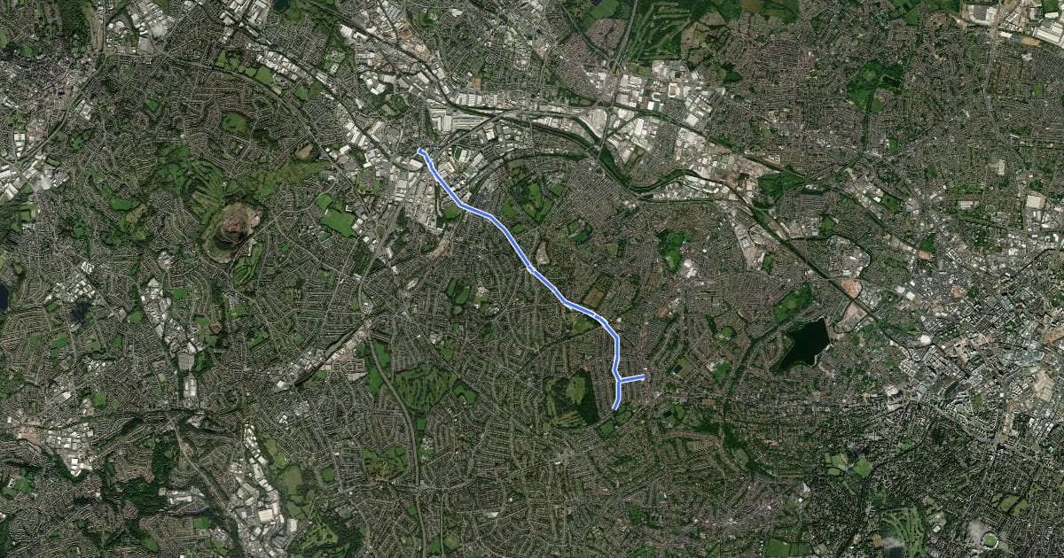 Маршрут SCWIP Cycle Route 5 на спутниковом снимке