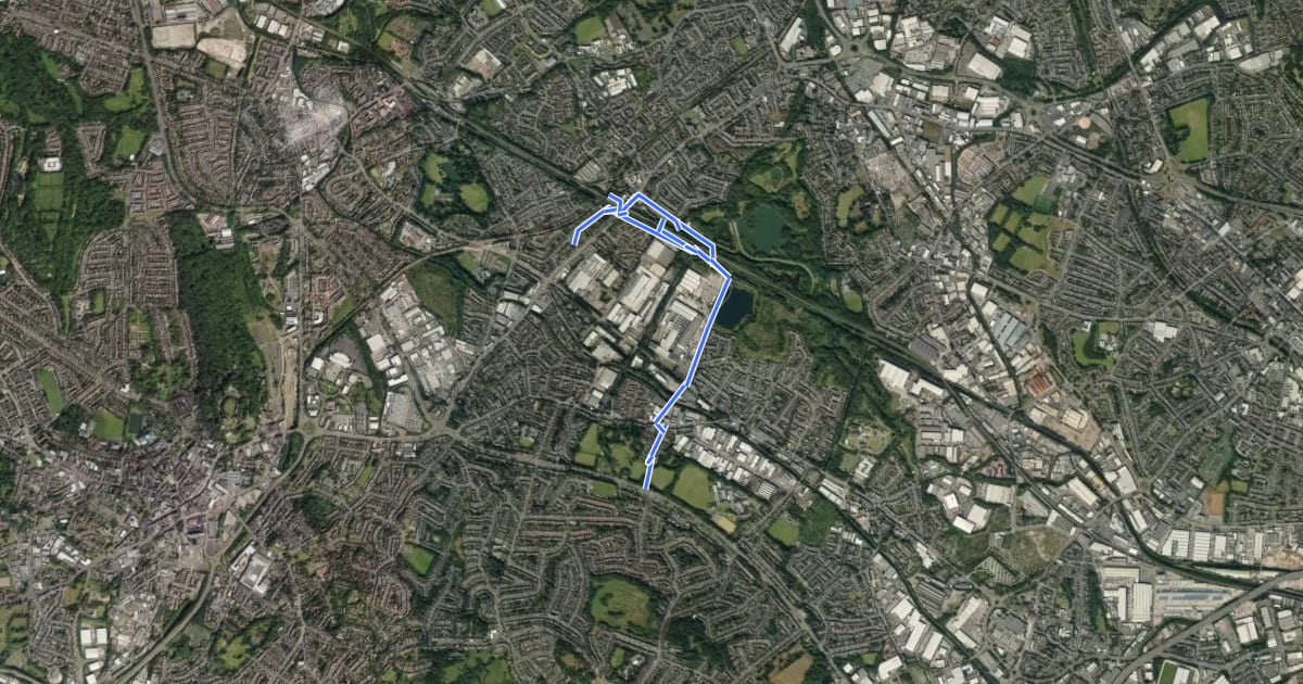 Маршрут SCWIP Cycle Route 9 на спутниковом снимке