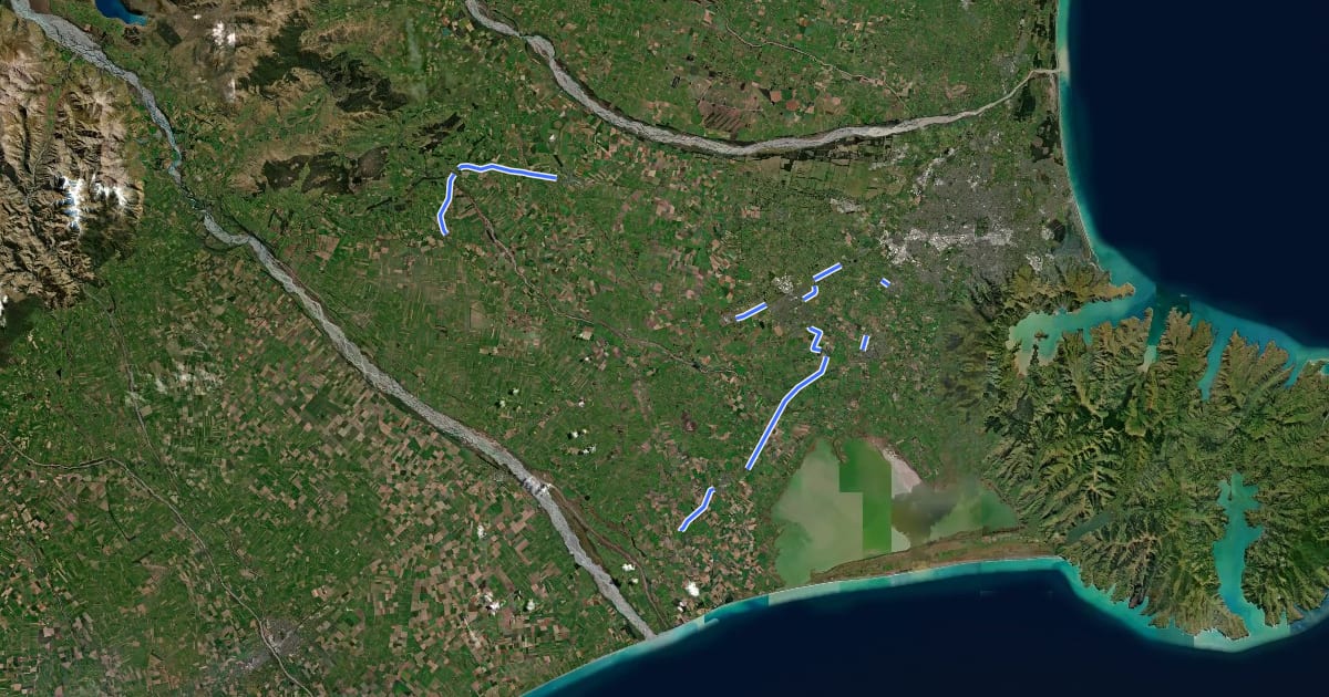 Маршрут SDC proposed cycleways на спутниковом снимке