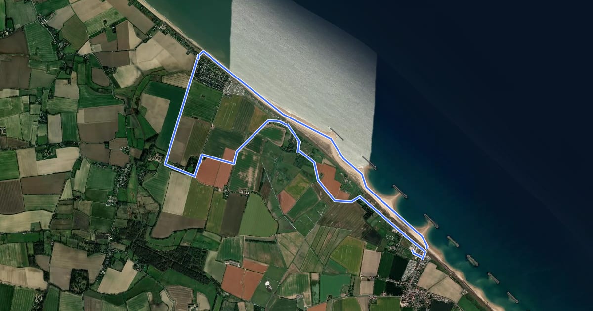 Маршрут Sea Palling Circular на спутниковом снимке