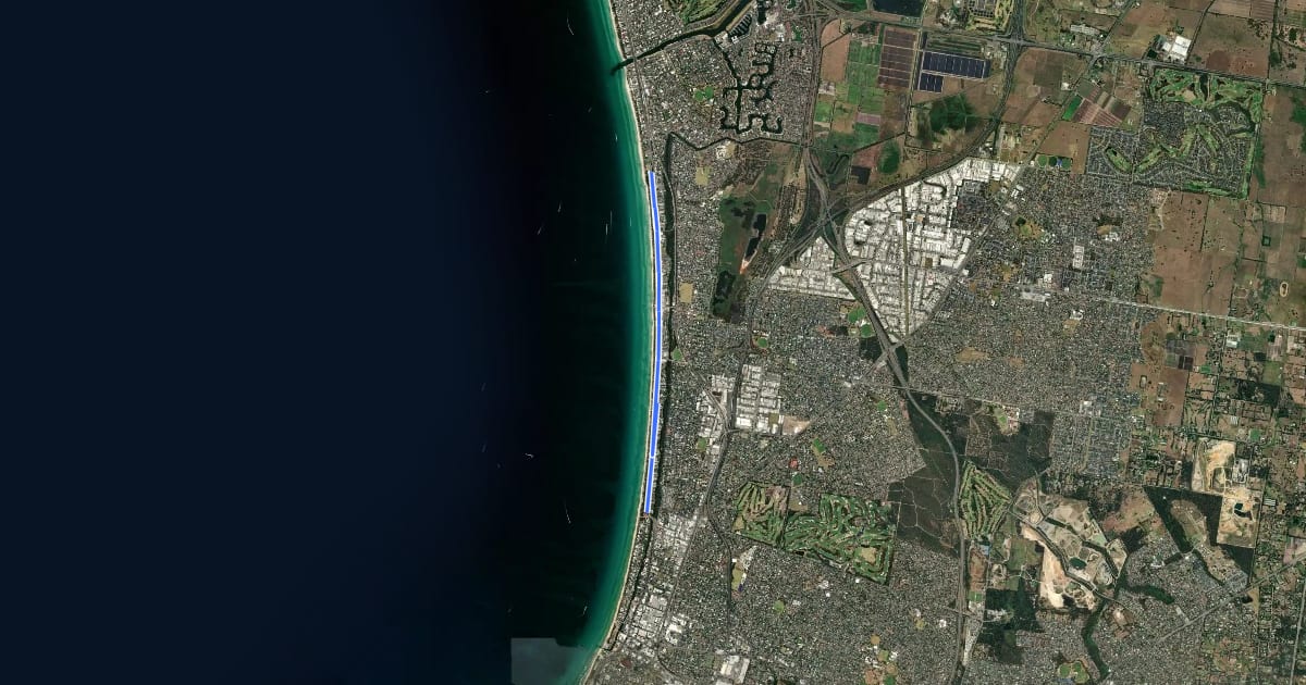 Маршрут Seaford Foreshore Walking Track на спутниковом снимке